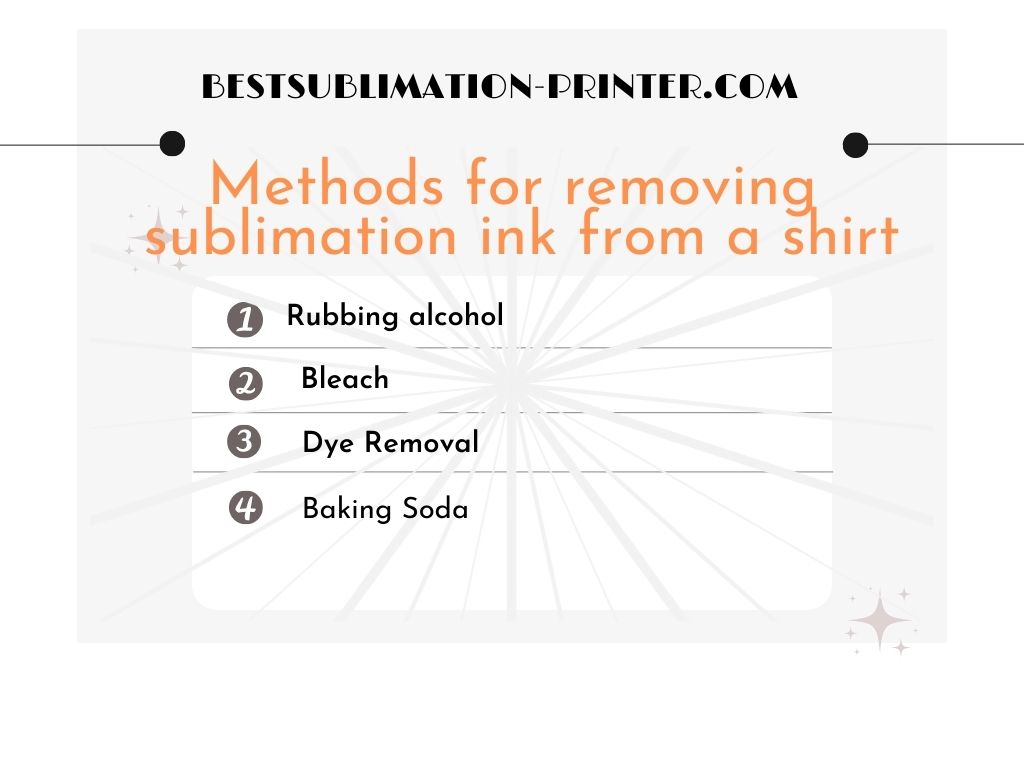 methods for removing sublimation ink from shirt